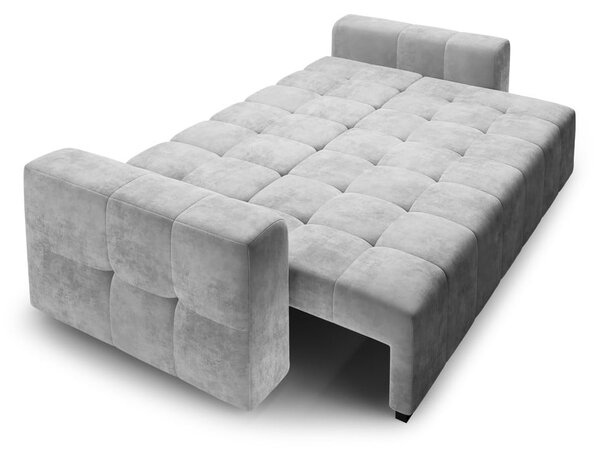 Divano letto in velluto grigio chiaro Luca - Milo Casa