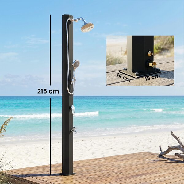 Outsunny Doccia Solare 35L, Protezione Antigelo, 2 Soffioni, Rubinetto per Piedi | Aosom Italy