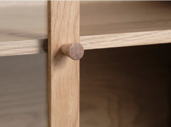 Vetrina in legno di quercia di colore naturale 190x90 cm Elba - Unique Furniture