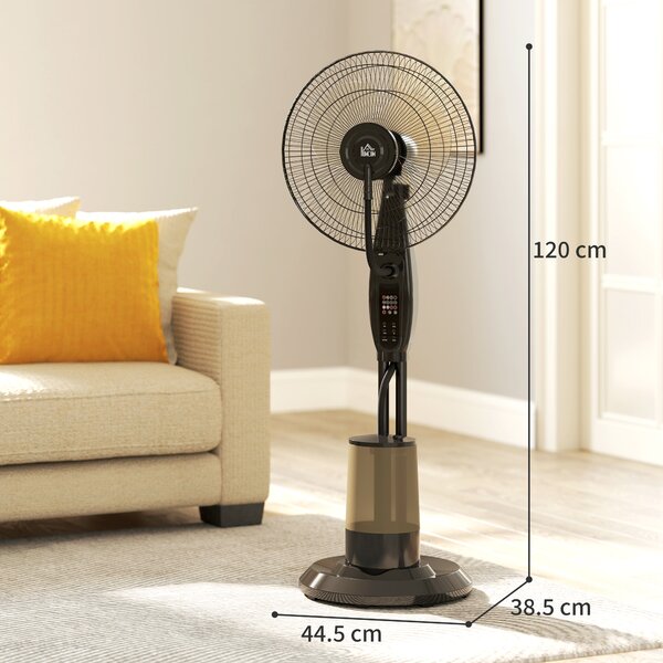 HOMCOM Ventilatore Nebulizzatore con Serbatoio 3.2L, 3 Modalità e 3 Velocità, Oscillazione 70°, Timer, Telecomando | Aosom Italy