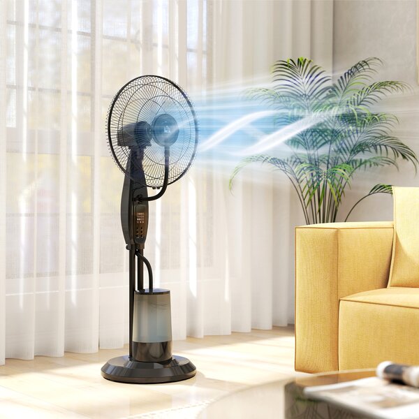 HOMCOM Ventilatore Nebulizzatore con Serbatoio 3.2L, 3 Modalità e 3 Velocità, Oscillazione 70°, Timer, Telecomando | Aosom Italy