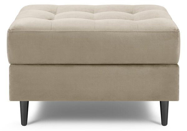 Poggiapiedi in velluto beige Santo - Milo Casa