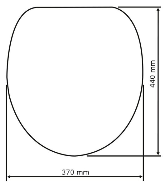 Sedile per wc nero con chiusura facilitata , 44 x 37 cm Kos - Wenko