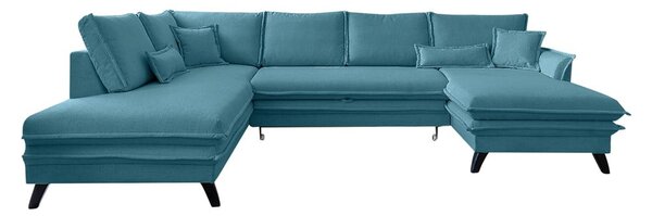 Divano letto a U turchese, angolo sinistro Charming Charlie - Miuform