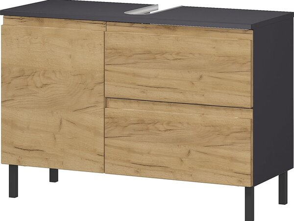 Mobile grigio scuro sotto il lavabo in rovere 80x56 cm Salinas - Germania