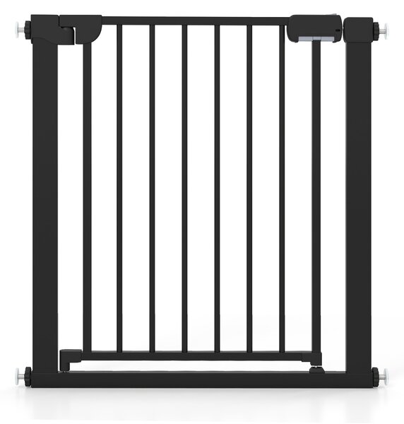 Costway Cancello sicurezza bambini per scale montaggio a pressione, Chiusura automatica funzionamento una mano senza forare Nero