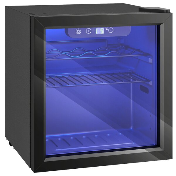Cantinetta Vino Refrigerata 12 Bottiglie 36L Temperatura Regolabile 4-16°C con Vetro Anti UV Nero
