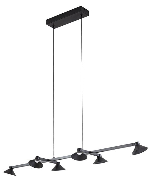 Lampada a sospensione Lucande, Steve, dimmerabile, Nero, Sala da pranzo, Metallo, Moderno