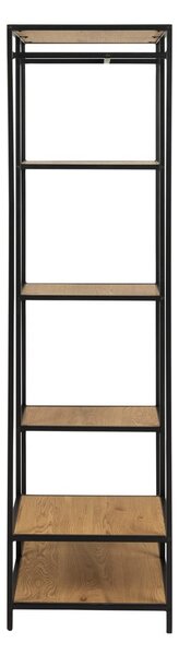 Armadio a vista nero-color legno naturale effetto rovere 77x165 cm Seaford - Actona