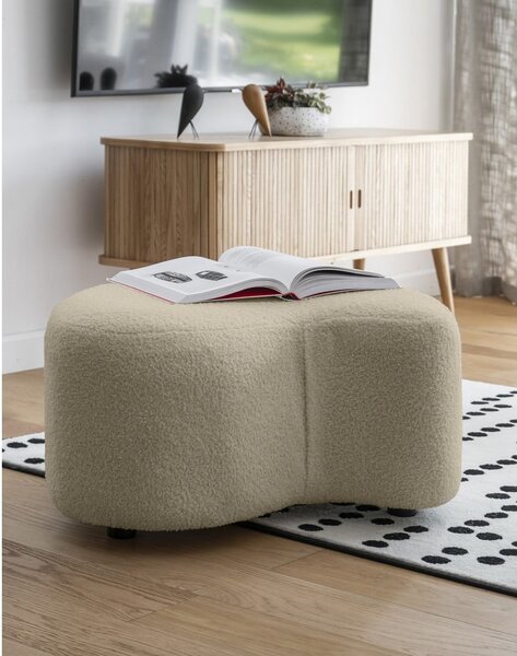 Sgabello in tessuto bouclé beige Miuf - Miuform