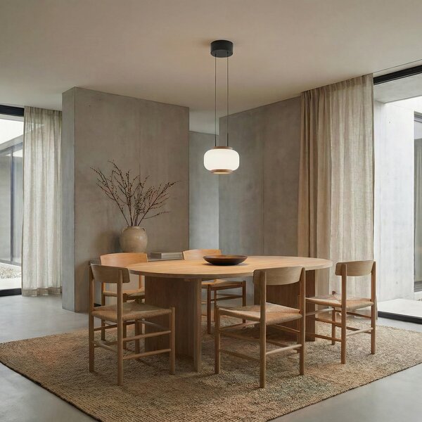 Lampada a sospensione Quitani, Shiro, dimmerabile, Bianco, Soggiorno, Vetro, Design