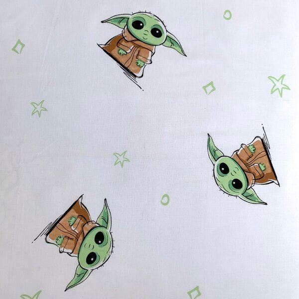 Biancheria da letto per bambini in cotone per letto singolo 140x200 cm Star Wars Baby Yoda - Jerry Fabrics