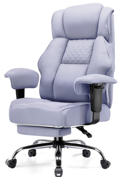 Sedia da gaming GTPLAYER, ampia sedia da ufficio in tessuto di alta qualità, sedia ergonomica per PC, sedia da scrivania regolabile e girevole con poggiapiedi
