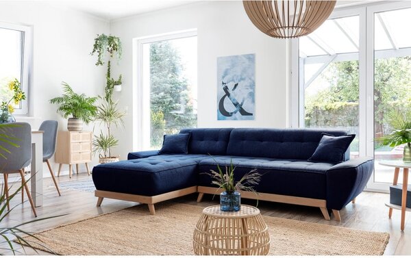 Divano letto blu navy divano angolare variabile Dazzling Daisy - Miuform