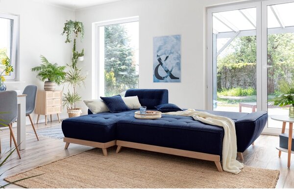 Divano letto blu navy divano angolare variabile Dazzling Daisy - Miuform