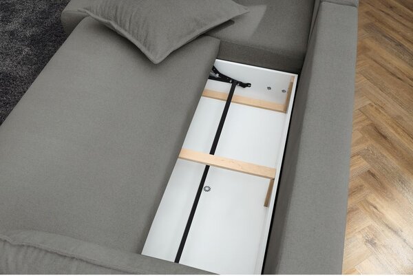 Divano letto angolare grigio chiaro (variabile) Nessa - Bobochic Paris