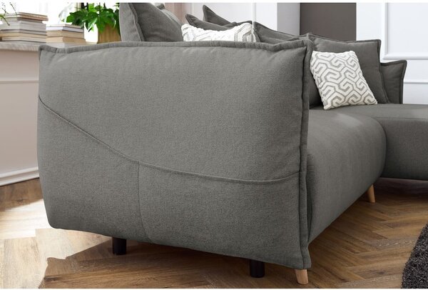 Divano letto angolare grigio chiaro (variabile) Nessa - Bobochic Paris