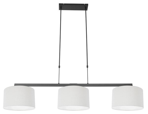 Steinhauer - lampada a sospensione - Stang - nero - lino metallo - grande lampada da tavolo da pranzo - E27 - 3461ZW