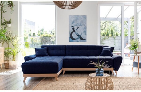 Divano letto blu navy divano angolare variabile Dazzling Daisy - Miuform
