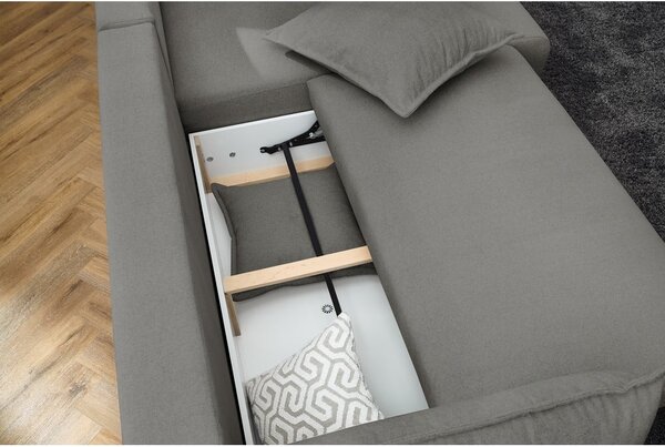 Divano letto angolare grigio chiaro (variabile) Nessa - Bobochic Paris
