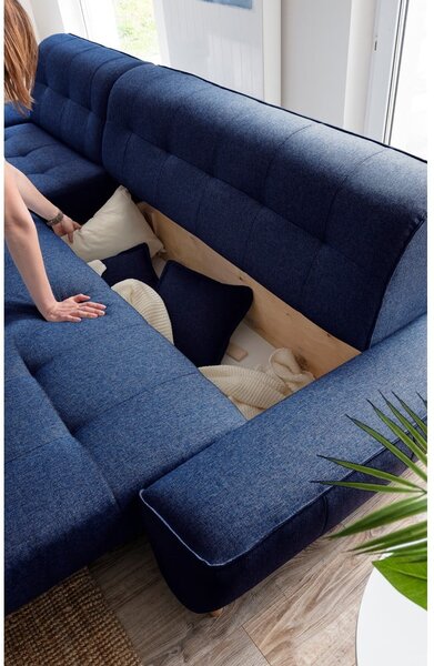 Divano letto blu navy divano angolare variabile Dazzling Daisy - Miuform