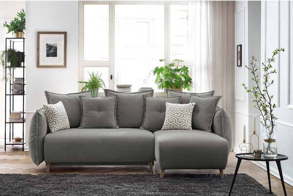 Divano letto angolare grigio chiaro (variabile) Nessa - Bobochic Paris