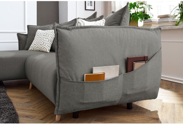 Divano letto angolare grigio chiaro (variabile) Nessa - Bobochic Paris