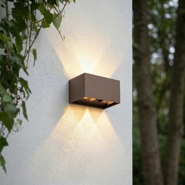Lampade da esterno Lindby, Nivar, Marrone / Ruggine, Terrazza, Alluminio, Moderno
