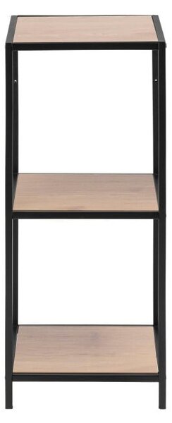 Libreria nera-color legno naturale effetto rovere 35x83 cm Seaford - Actona
