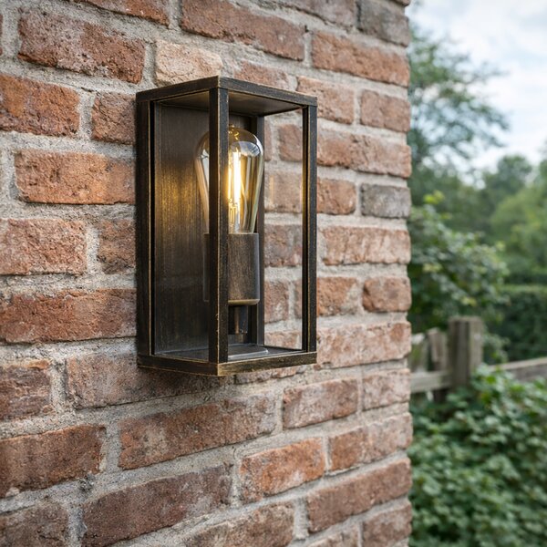 Lampada da parete vintage oro antico 26 cm IP44 - Charlois