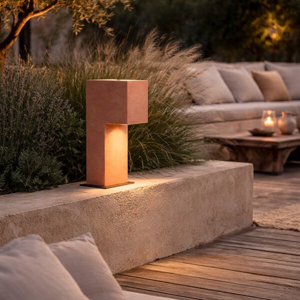 Lampione da esterno moderno terracotta 35cm IP44 - Pompei
