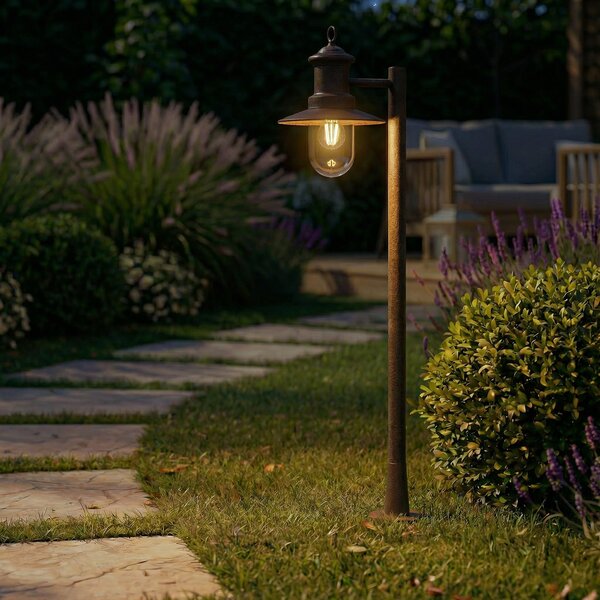 Lampade da esterno Lindby, Eloretta, dimmerabile, Marrone / Ruggine, Terrazza, Metallo, Campagna / rustico