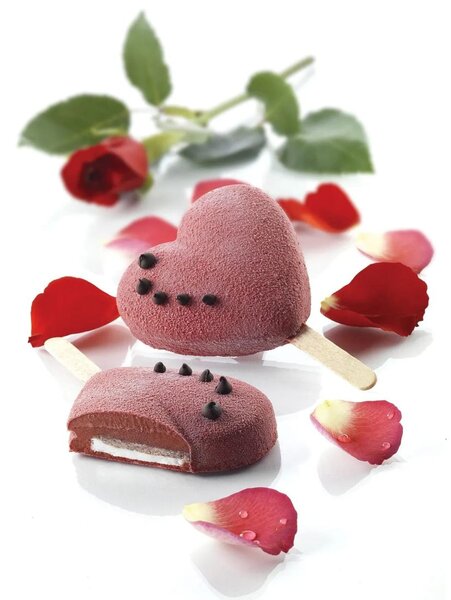 Stampo da 2 gelati SET GEL03 Heart-Ic in silicone mm 91x85x23h