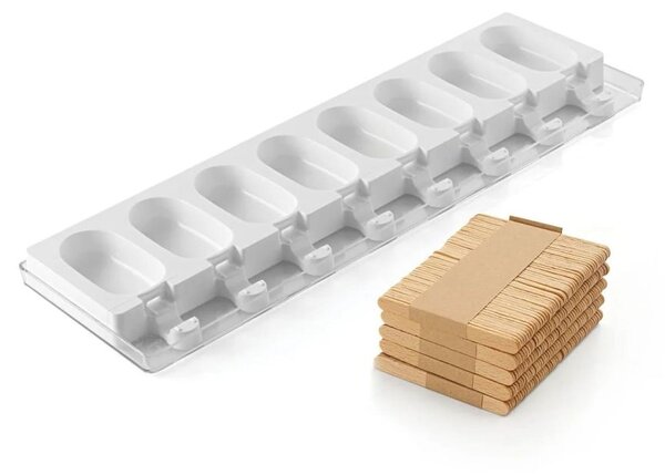 Kit 2 stampi da 8 gelati GEL01M Mini Classic in silicone mm 69x38x18h