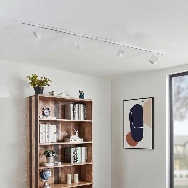 Plafoniera Lindby, Linaro, Bianco, Studio / Ufficio, Metallo, Moderno