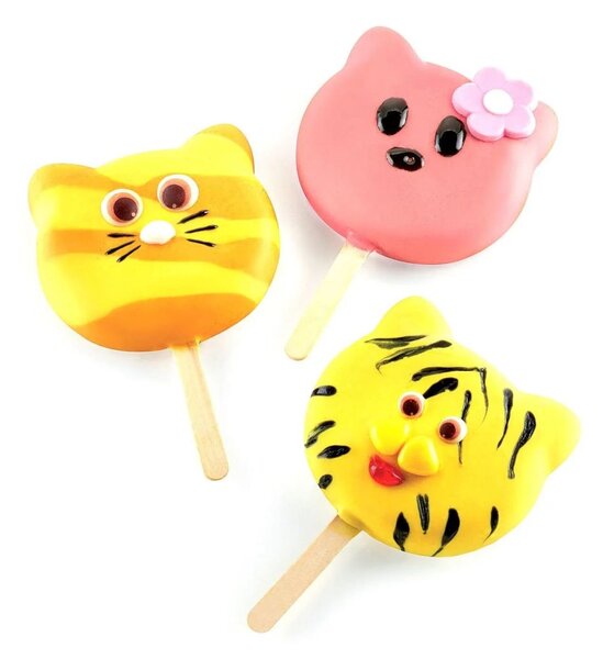 Kit 2 stampi da 4 gelati GEL08 Cat in silicone mm 89x82x22h