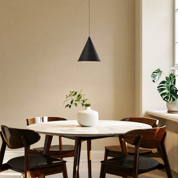 Lampada a sospensione ALDEX, Form, dimmerabile, Nero, Sala da pranzo, Metallo