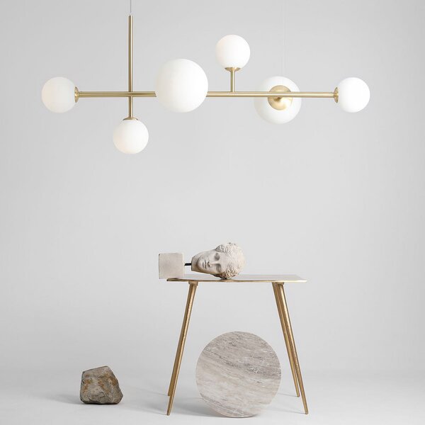 Lampada a sospensione ALDEX, Joel, dimmerabile, Dorato / Ottone, Soggiorno, Metallo