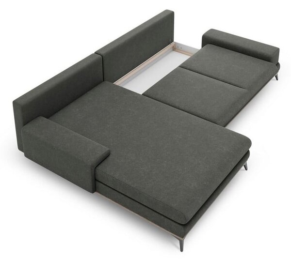 Divano letto angolare grigio scuro, angolo sinistro Planet - Windsor & Co Sofas