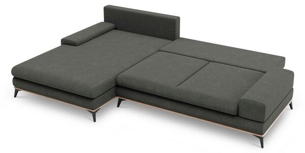 Divano letto angolare grigio scuro, angolo sinistro Planet - Windsor & Co Sofas