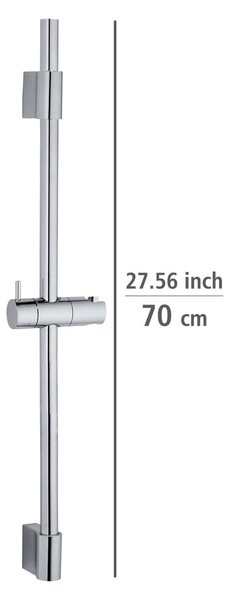 Asta doccia a parete in acciaio inox argento lucido 70 cm Classic - Wenko