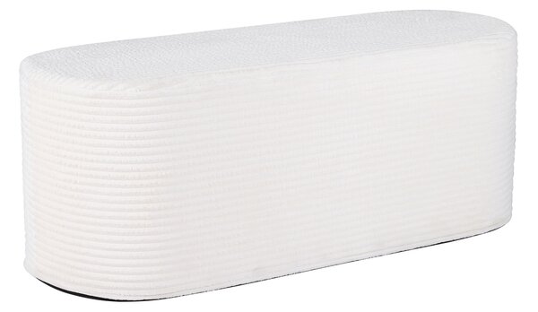 Costway Panca pouf imbottita moderna in tessuto vellutato con spugna ad alta densità, Pouf ovale per ingresso soggiorno camera corridoio 120 cm Beige
