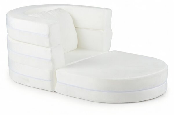 Costway Divano letto convertibile 3-in-1 con coperture lavabili e imbottitura morbida, Divano pieghevole per bambini 3+ anni Bianco
