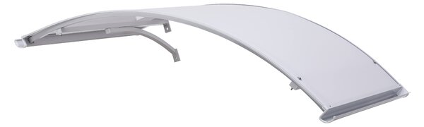 Pensilina Alluminio Arco 120X160 Supporto Grigio E Copertura In Policarbonato Compatto Satinato Opalino - Con Sgocciolatoio
