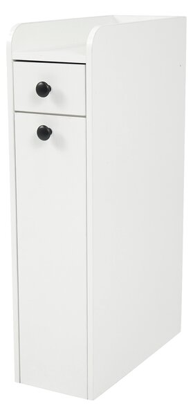 Costway Mobiletto salvaspazio da bagno con 2 cassetti e 2 ruote girevoli, Mobile portaoggetti per bagno cucina ufficio 40 x 18 x 70 cm Bianco