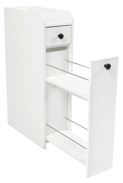 Costway Mobiletto salvaspazio da bagno con 2 cassetti e 2 ruote girevoli, Mobile portaoggetti per bagno cucina ufficio 40 x 18 x 70 cm Bianco