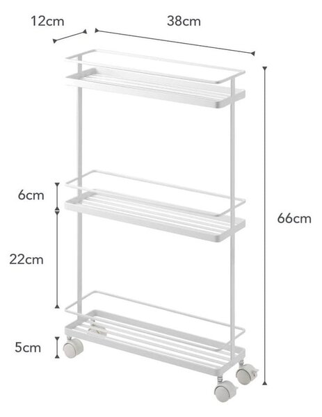 Carrello portaoggetti bianco in metallo 38x66 cm Tower – YAMAZAKI