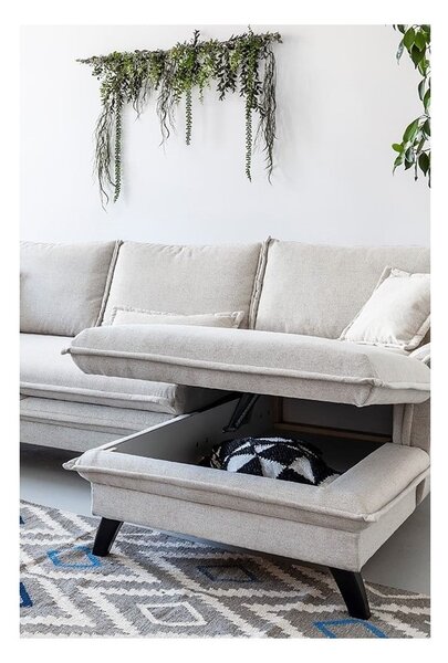 Divano letto angolare beige chiaro, angolo destro Charming Charlie - Miuform