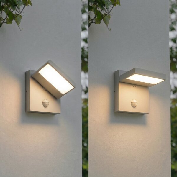 Lampade da esterno Lucande, Silvan, Grigio, Alluminio, Moderno