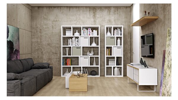 Libreria bianca 150x198 cm Berlin – TemaHome